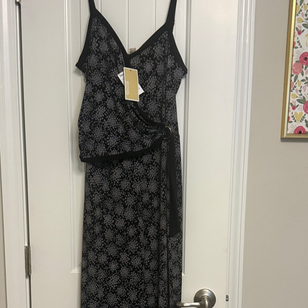 Michael Kors Black and White Floral Jumpsuit